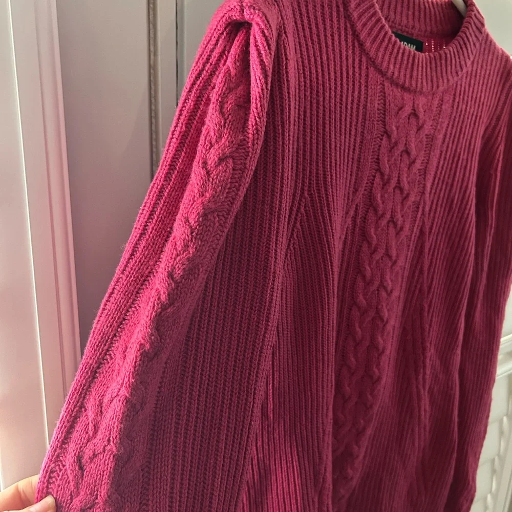 🐐NAADAM Cashmere & Wool Raspberry Cableknit Sweater - Picture 2 of 11